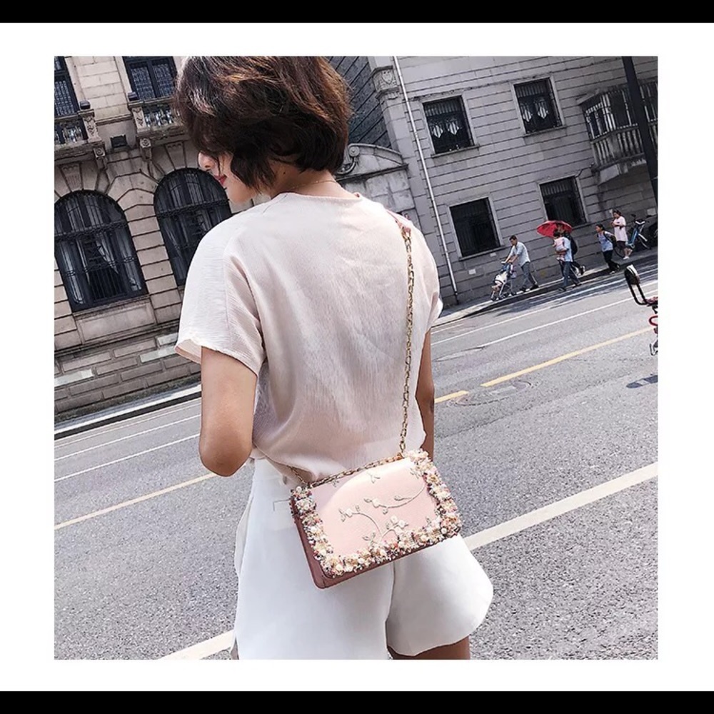 Ladies Square Flower Shoulder hand bag (Brand new) - Picture 4 of 7